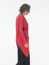 womens lightweight natural rayon jersey tunic with long sleeves and thumbholes #color_scarlet