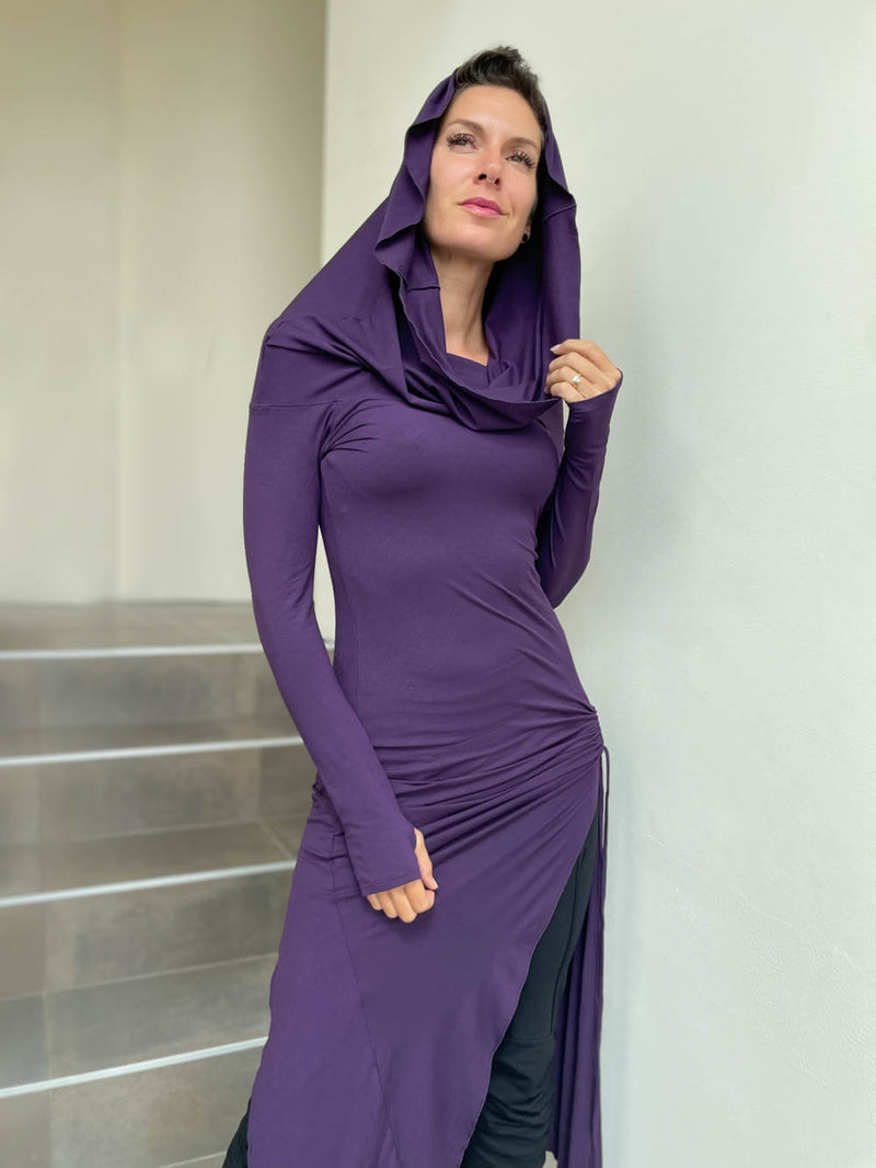 Future Love | Lilac Ruched Cowl Maxi Dress With Thigh Split
