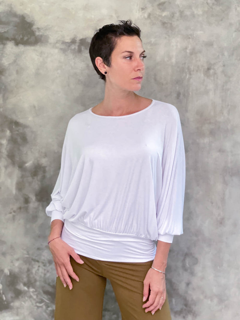 Dolman Sleeve Top, Batwing Sleeve Blouse, Long Sleeve Top, off the