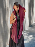 caraucci plant-based rayon jersey convertible maroon wrap vest can be worn multiple way #color_wine