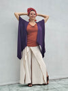 caraucci plant-based rayon jersey convertible purple wrap vest can be worn multiple way #color_plum