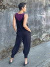 caraucci relaxed fit plant-based rayon jersey black one size jogger style jumper #color_black